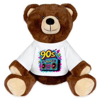 Boombox der 90er - MiniFeet® RecycelBär® Braun - Weiß - Vorne