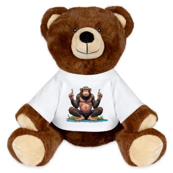Yogi Affe - MiniFeet® RecycelBär® Braun - Weiß - Vorne
