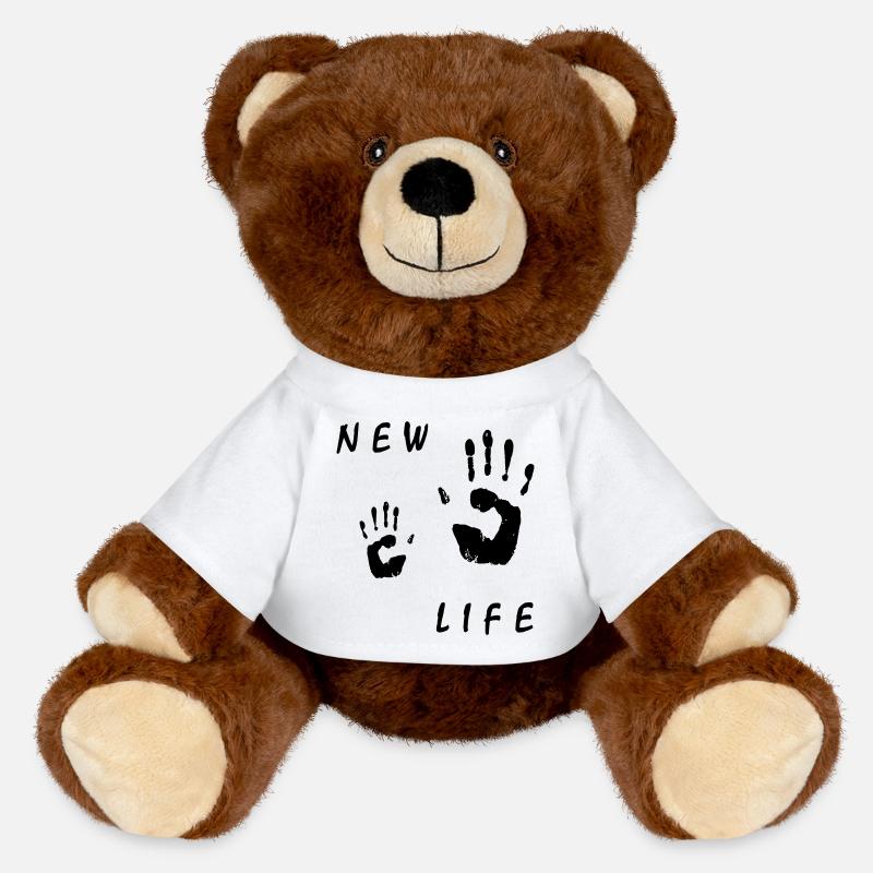 main bébé - Nounours RecycelBär® marron - blanc