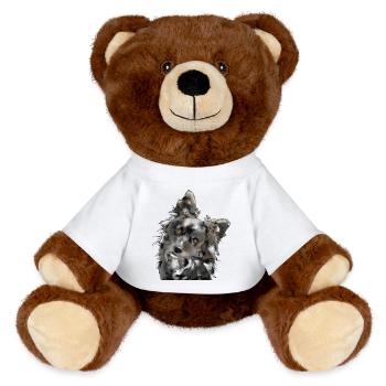 Australian Shepherd - MiniFeet® RecycelBär® Teddy Bear Brown - white - Front