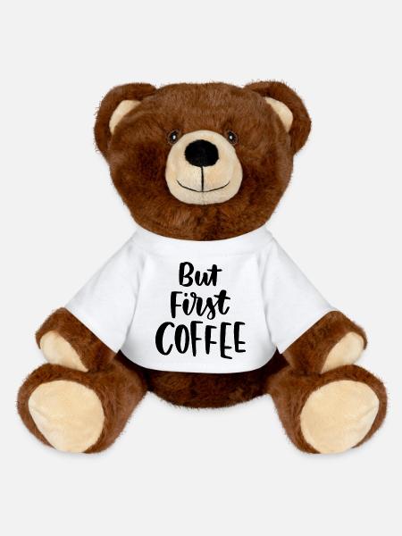 Aber erster Kaffee - MiniFeet® RecycelBär® Braun - Weiß