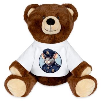 Rats Policewoman - MiniFeet® RecycelBär® Teddy Bear Brown - white - Front