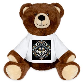 Wolf - MiniFeet® RecycelBär® Braun - Weiß - Vorne