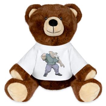 Der menschliche Elefant - MiniFeet® RecycelBär® Braun - Weiß - Vorne