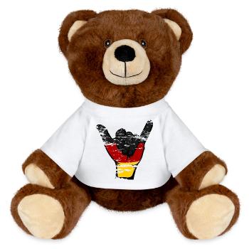 Germany Flag Surfing Symbol Used - MiniFeet® RecycelBär® Teddy Bear Brown - white - Front
