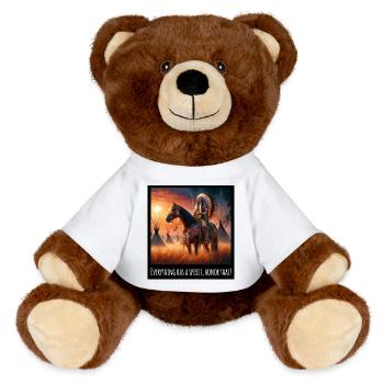 Native American Art - MiniFeet® RecycelBär® Teddy Bear Brown - white - Front