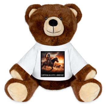 Kunst der amerikanischen Ureinwohner - MiniFeet® RecycelBär® Braun - Weiß - Vorne