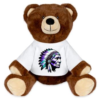 American Indian American - MiniFeet® RecycelBär® Teddy Bear Brown - white - Front