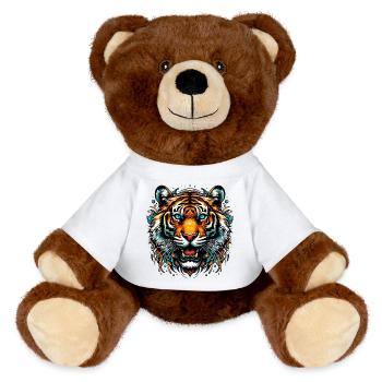 Tiger - MiniFeet® RecycelBär® Teddy Bear Brown - white - Front