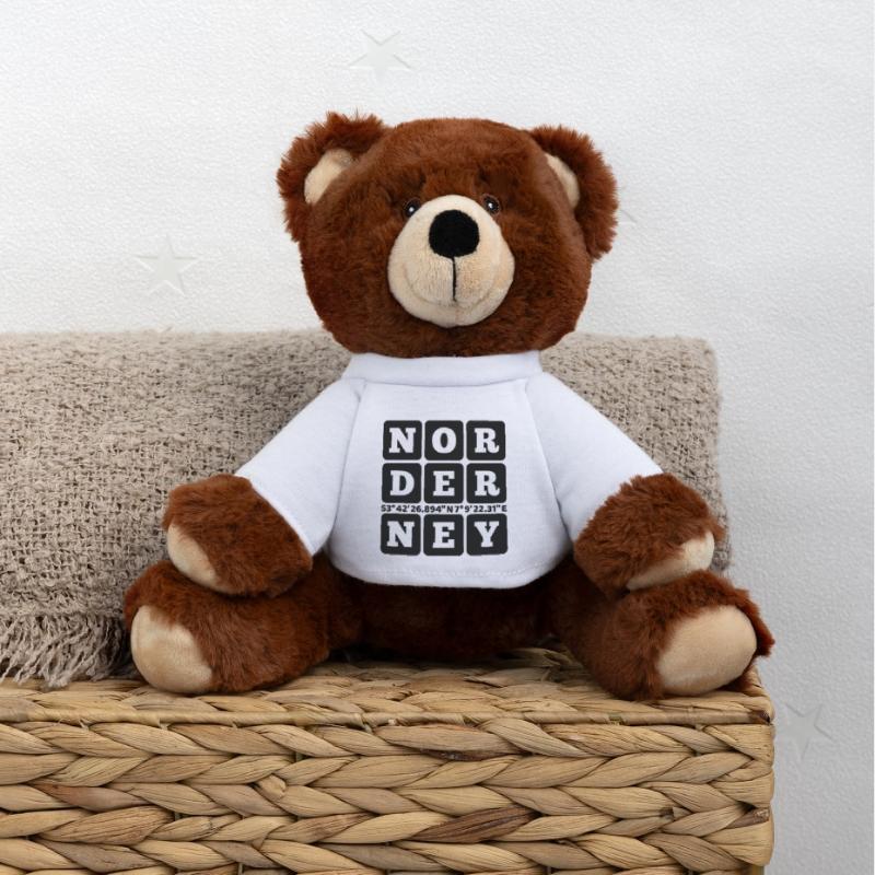 Norderney GPS Coordinates MiniFeet® RecycelBär® Teddy Bear Brown