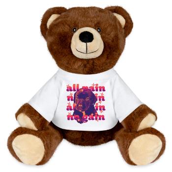 All Pain No Gain – Chien dramatique - Nounours RecycelBär® marron - blanc - Devant