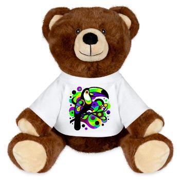 Toucan - MiniFeet® RecycelBär® Teddy Bear Brown - white - Front