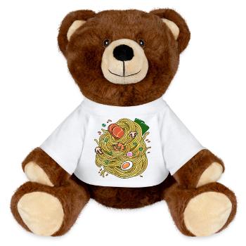 Ramen!! - MiniFeet® RecycelBär® Teddy Bear Brown - white - Front
