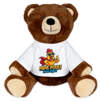Chicken Style Fashion Chic - MiniFeet® RecycelBär® Teddy Bear Brown - white - Front