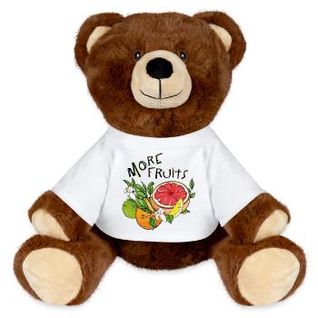 Plus de fruits - Nounours RecycelBär® marron - blanc - Devant