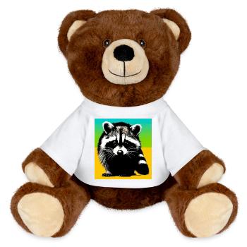 Waschbär - MiniFeet® RecycelBär® Braun - Weiß - Vorne