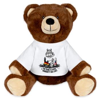 La partie est finie, l’humanité a perdu - Nounours RecycelBär® marron - blanc - Devant