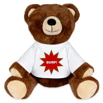 Burp Explosion - MiniFeet® RecycelBär® Teddy Bear Brown - white - Front