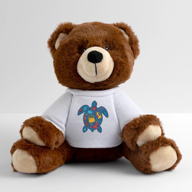 Eco-Friendly Turtle with Waste Art MiniFeet® RecycelBär® Teddy Bear Brown