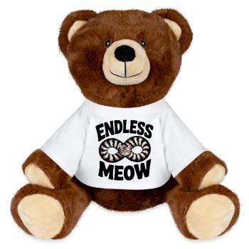 Endless Meow Cat - MiniFeet® RecycelBär® Teddy Bear Brown - white - Front
