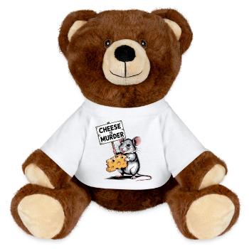 Cheese Is Murder Mouse - MiniFeet® RecycelBär® Teddy Bear Brown - white - Front