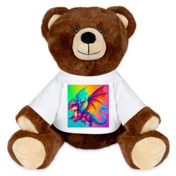 dragon - MiniFeet® RecycelBär® Teddy Bear Brown - white - Front