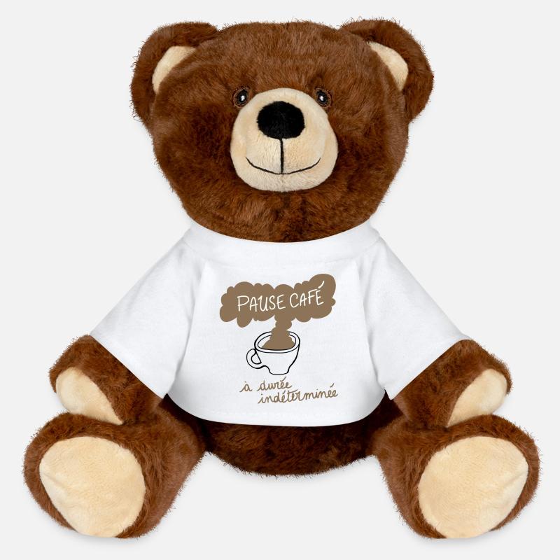Indefinite Coffee Break - MiniFeet® RecycelBär® Teddy Bear Brown - white