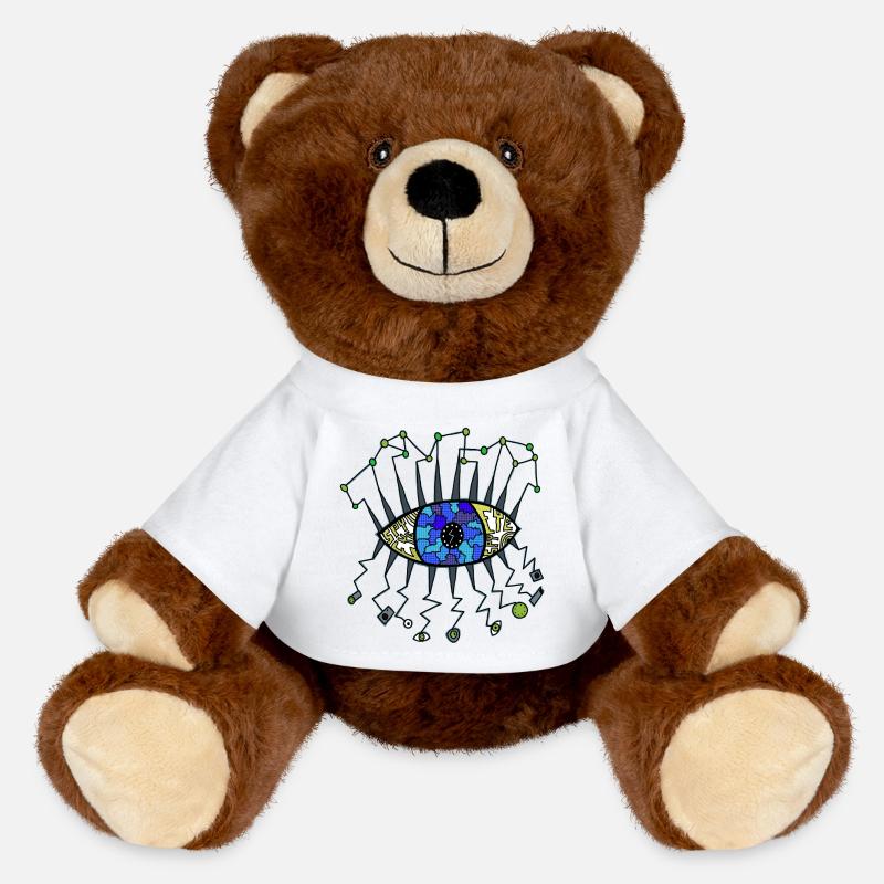 Œil espion - Nounours RecycelBär® marron - blanc