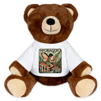 Fée cueillette dans la forêt de champignons - Nounours RecycelBär® marron - blanc - Devant