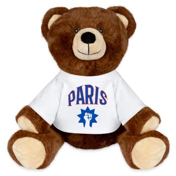 Paris - MiniFeet® RecycelBär® Teddy Bear Brown - white - Front