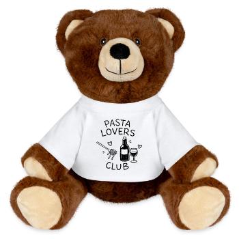 Gribouillage Déclaration culinaire du Club des amateurs de pâtes - Nounours RecycelBär® marron - blanc - Devant