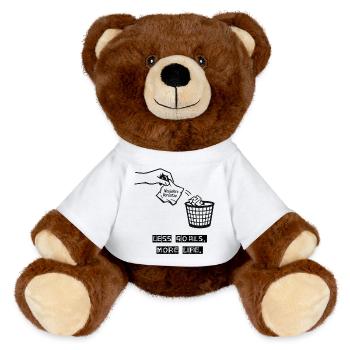 MOINS DE BUTS. PLUS DE VIE. Résolutions du Nouvel An - Nounours RecycelBär® marron - blanc - Devant