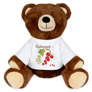 Red currant - MiniFeet® RecycelBär® Teddy Bear Brown - white - Front