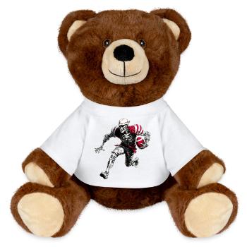 Skeletons Rugby Players - MiniFeet® RecycelBär® Teddy Bear Brown - white - Front