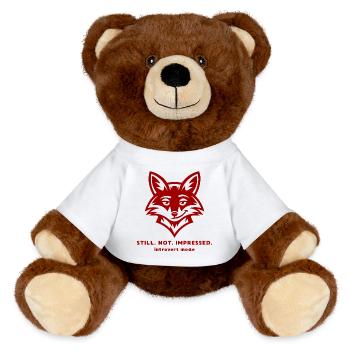 Citation drôle d’introverti de Fox - toujours pas impressionné - Nounours RecycelBär® marron - blanc - Devant