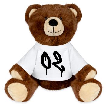 Nombre 02 Style Graffiti Urbain - Nounours RecycelBär® marron - blanc - Devant