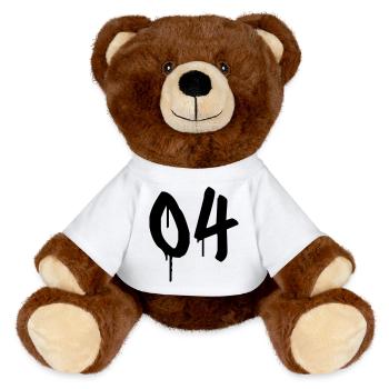 Nombre 04 Style Graffiti Urbain - Nounours RecycelBär® marron - blanc - Devant