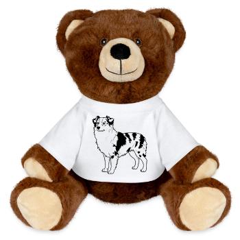 Australian Shepherd - MiniFeet® RecycelBär® Braun - Weiß - Vorne
