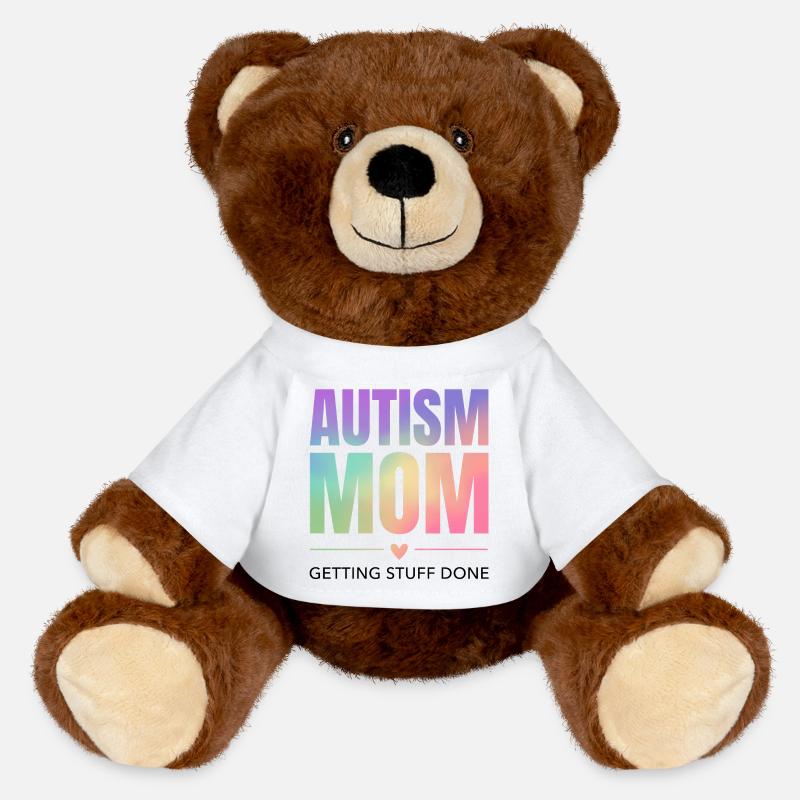Autismus-Mama – Dinge erledigen - MiniFeet® RecycelBär® Braun - Weiß