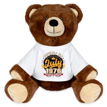 Born_in_July_1976 - MiniFeet® RecycelBär® Teddy Bear Brown - white - Front