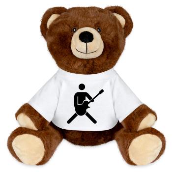 guitariste, bassiste - Nounours RecycelBär® marron - blanc - Devant