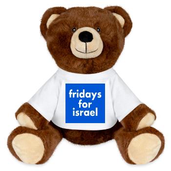 Fridays for israel - MiniFeet® RecycelBär® Braun - Weiß - Vorne