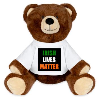 Irish lives matter - Nounours RecycelBär® marron - blanc - Devant
