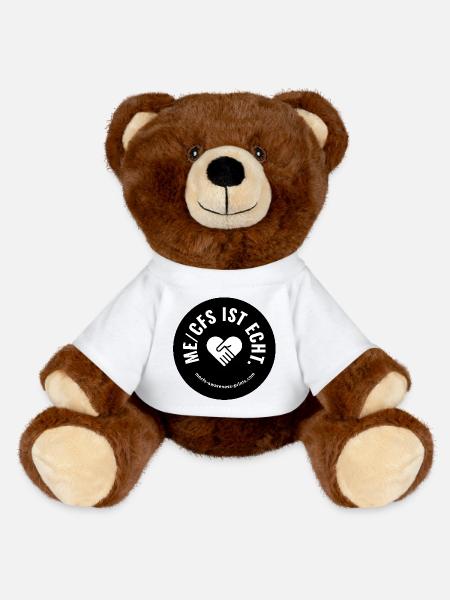 ME/CFS IST ECHT 🖤 rund - schwarz - MiniFeet® RecycelBär® Braun - Weiß