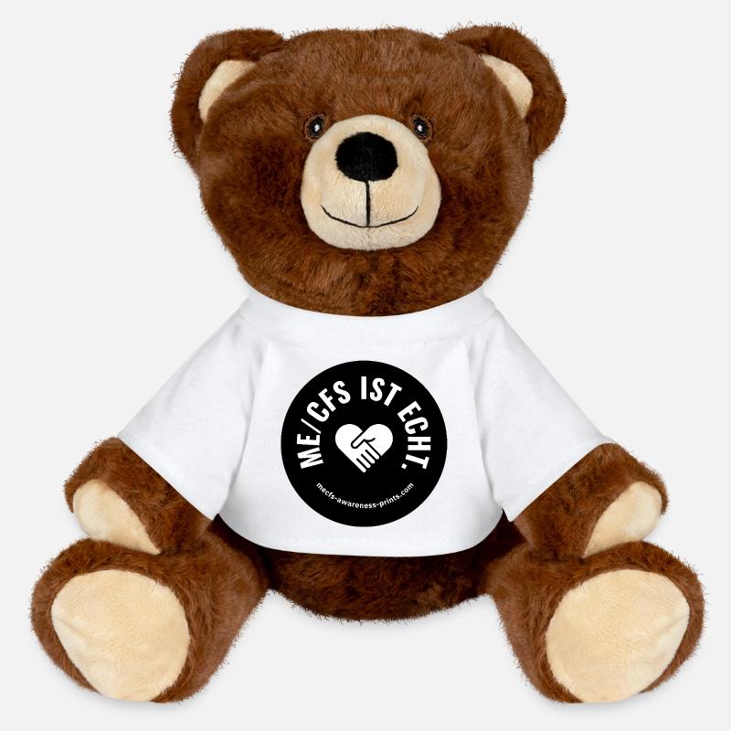ME/CFS IST ECHT 🖤 rund - schwarz - MiniFeet® RecycelBär® Braun - Weiß