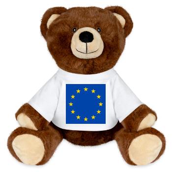 Drapeau de l’Europe - Nounours RecycelBär® marron - blanc - Devant