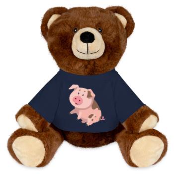 piglet - MiniFeet® RecycelBär® Teddy Bear Brown - french navy - Front