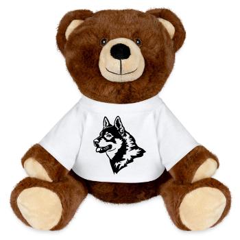 Tête de Jämthund - Nounours RecycelBär® marron - blanc - Devant