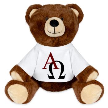 Alpha und Omega - MiniFeet® RecycelBär® Braun - Weiß - Vorne