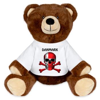 Skull Jolly Roger Pirate Flag Danmark R6Z - MiniFeet® RecycelBär® Teddy Bear Brown - white - Front